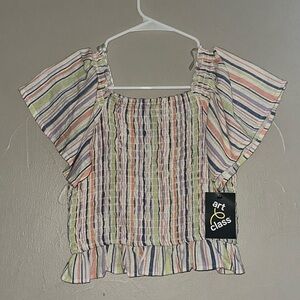 Girls striped blouse size Large (10/12)